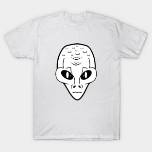 WHITE Alien Head T-Shirt